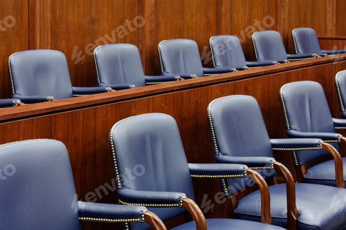 Preview: Empty Jury Seats in Courtroom