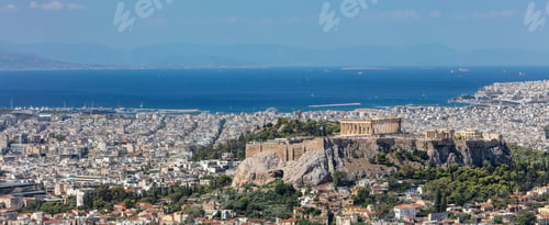 Preview: Athens, Greece. Athens Acropolis and city aerial view from Lycavittos hill