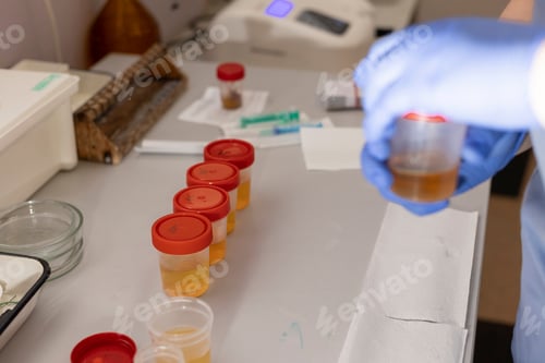 Preview: Analysis in a medical laboratory.