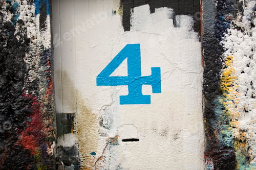 Preview: Number 4 door and paint covered wall in ship painters yard