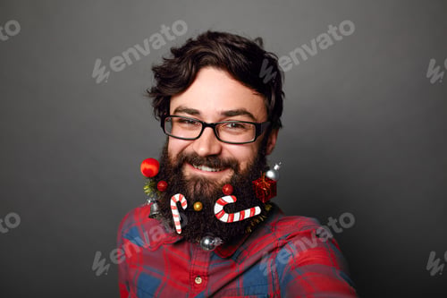Preview: Male geek ready to celebrate for New Years or Christmas