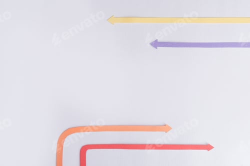 Preview: Business graphics arrows isolated over grey background.