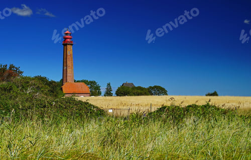 Preview: Image of a wheat field with a lighthouse on the background in Germany