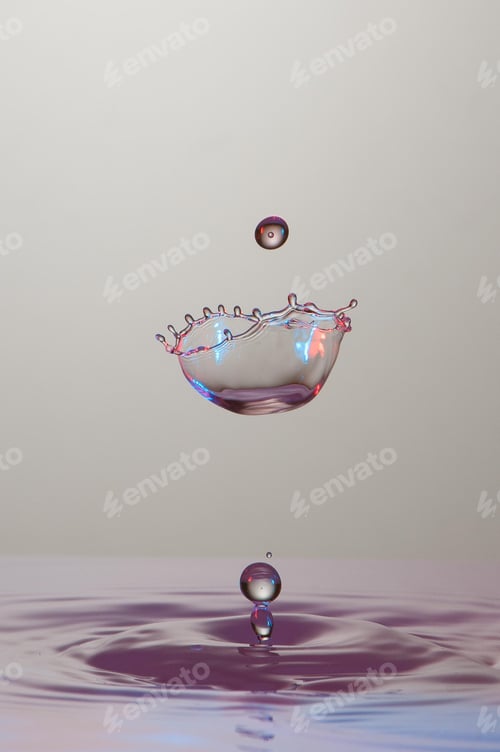 Preview: Splash of colorful liquid with high speed flash