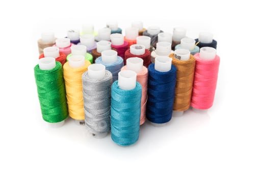 Preview: tailor needles and threads over white background
