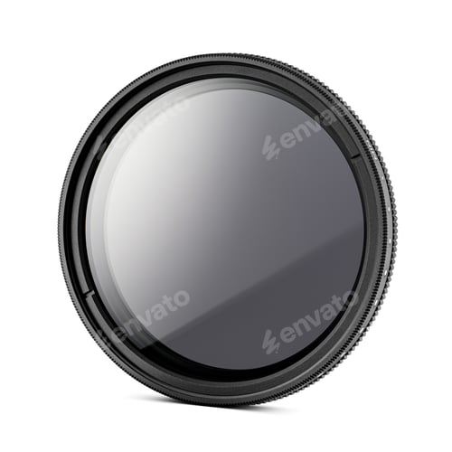Preview: Variable neutral-density ND filter for camera lenses isolated on white.