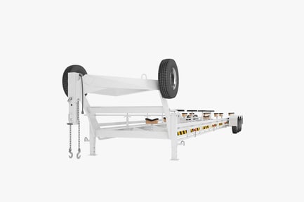 Preview: White Yacht Transport Trailer with Rollers