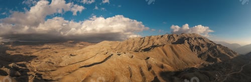 Preview: Aerial panoramic view mountains and clouds