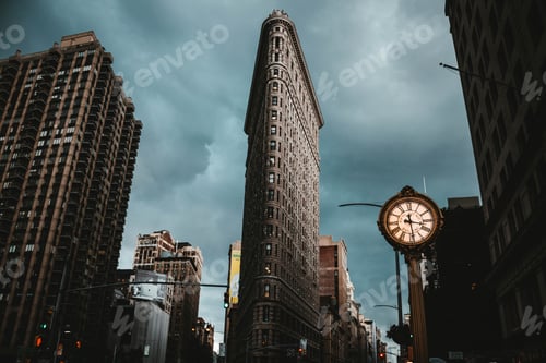 Preview: The Flatiron building in New York City shot from a low angle