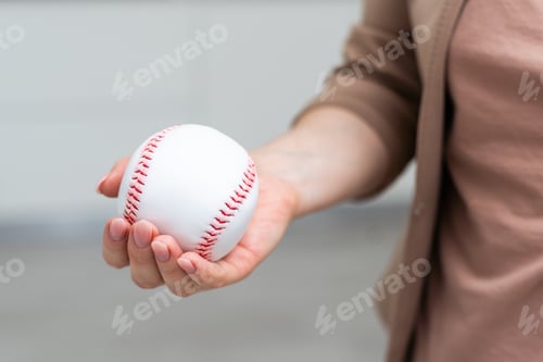 Preview: Small toy baseball isolated on white background
