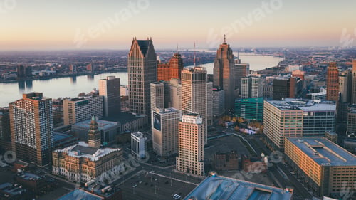 Preview: Detroit Skyline Sunrise 2020