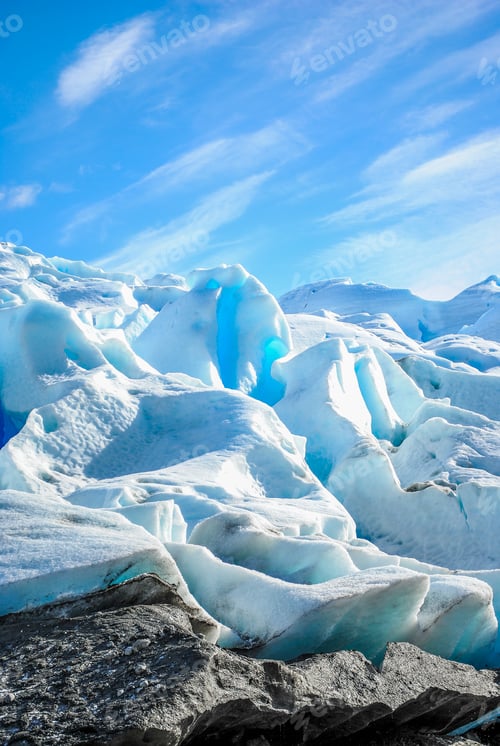 Preview: Close-up of Perito Moreno glacier located in Patagonia, Argentina. with copy space