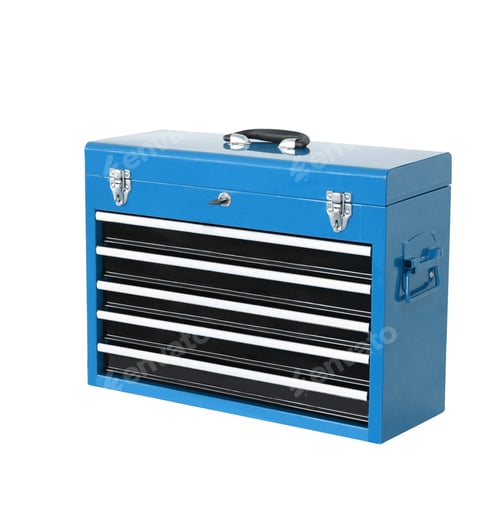 Preview: blue toolbox isolated on white