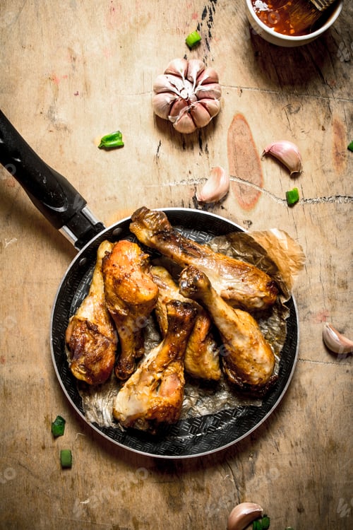 Preview: Spicy chicken legs with garlic and tomato sauce.