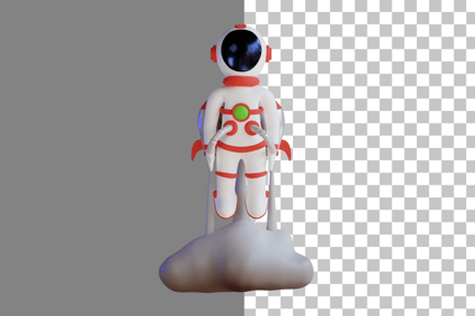 Preview: Astronaut Launching On Space 3D Illustration