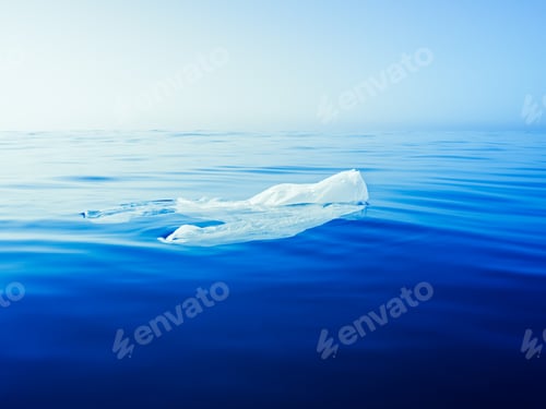 Preview: plastic bag floating on the surface of the ocean