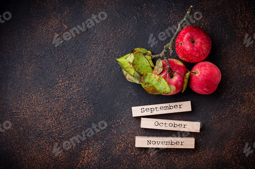 Preview: Creative autumn background with apples