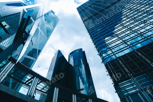 Preview: Hong Kong, China skyscraper building in modern city landscape, business urban center of Asia