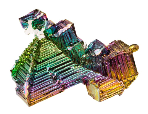 Preview: bismuth crystals covered with oxide film isolated