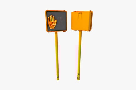 Preview: Pedestrian crossing and adjacent signal sign depiction