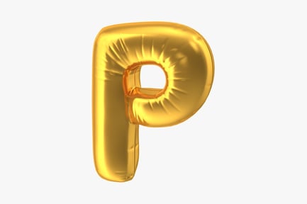 Preview: Letter P Foil Balloon - Gold