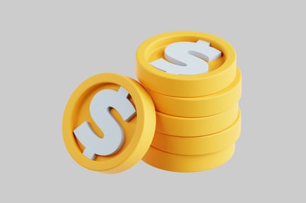 Preview: Gold coin stack dollar sign