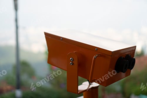 Preview: Sightseeing Binoculars Overlooking top view of Georgetown, Penang Island, Malaysia