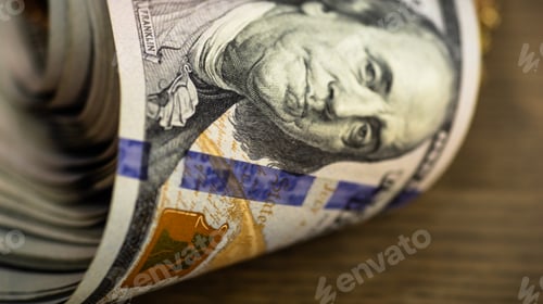 Preview: Macro shot of a 100 dollar.