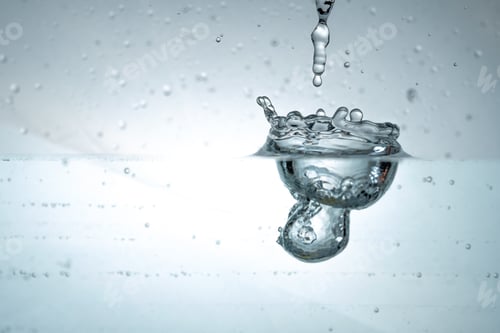 Preview: Jet of water forms small water vortex with funnel shape