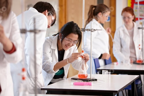 Preview: Students working in chemistry lab
