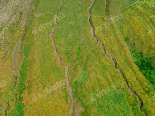 Preview: Aerial drone view of Mount Sinabung at Berastagi in North Sumatra, Indonesia.