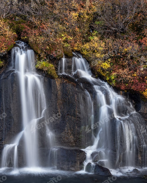 Preview: Autumn Colors along the Hraunfossar Waterfall