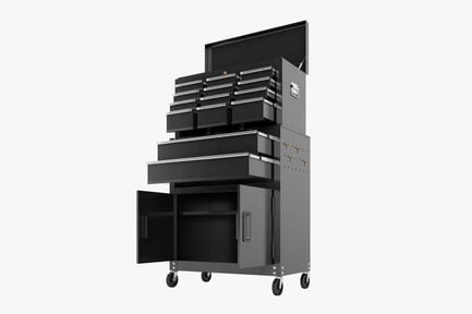 Preview: Mechanic's Rolling Tool Chest with Drawers and Cabinet