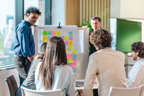 Preview: Startup Team Reviewing Project Progress with Agile Board