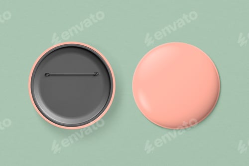 Preview: Pin badges, front and back blank design