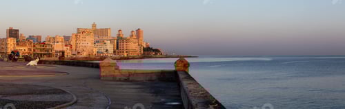 Preview: Panoramic view of the Old Havana City, Capital of Cuba, by the Ocean Coast