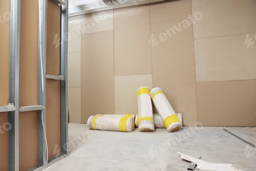 Preview: Insulation materials in apartment during repair. Home renovation