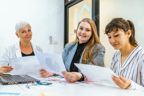 Preview: Business meeting, office team, paperwork, document, chart