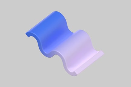 Preview: Abstract shape with wavy, curved design in blue and purple