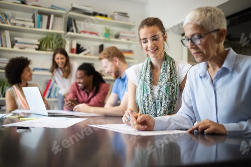 Preview: Group of business people collaborating on project in office