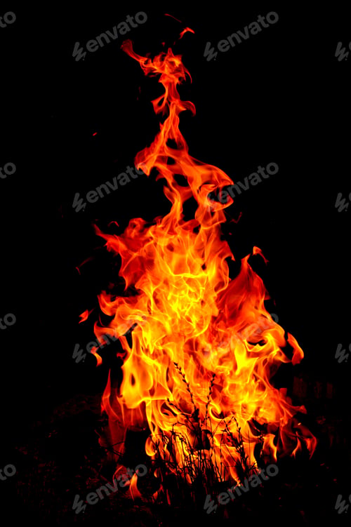Preview: Amazing view of fire flames on a black background - perfect for wallpaper