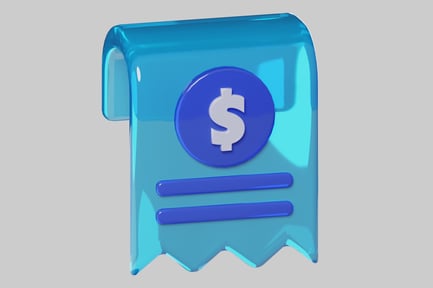 Preview: Turquoise receipt with dollar sign