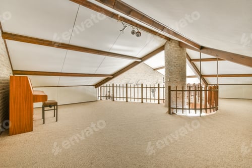 Preview: Roof beams in mansard apartment
