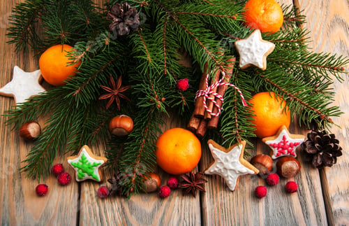 Preview: Christmas gingerbread cookies and tangerines