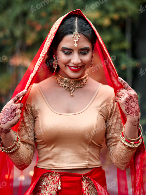 Preview: Im ready to meet my groom. Cropped shot of a beautiful hindu bride.