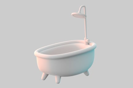 Preview: Cartoon bath tub and shower
