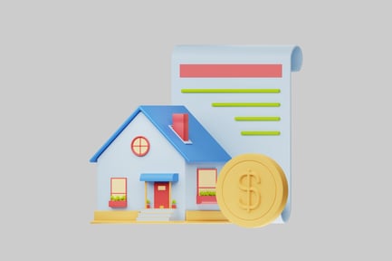 Preview: Mortgage contract with dollar coin