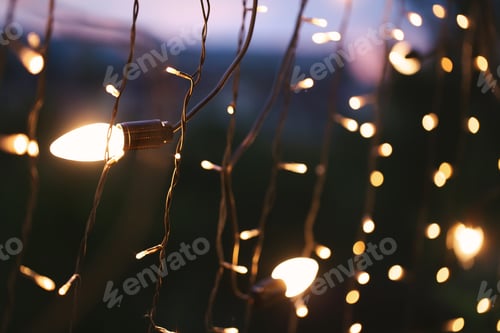 Preview: Lights and lanterns in the night. Bokeh
