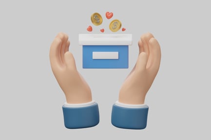 Preview: Charity donation box in hands