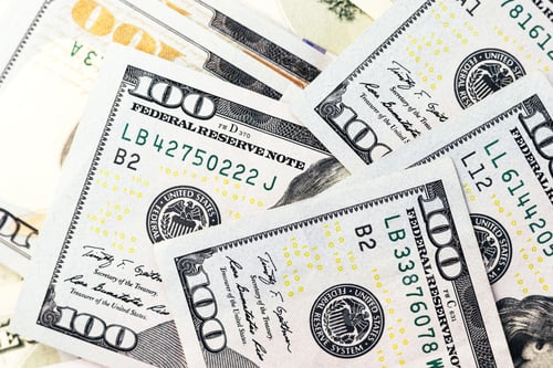 Preview: United States Hundred Dollar Bills Stacked Close Up